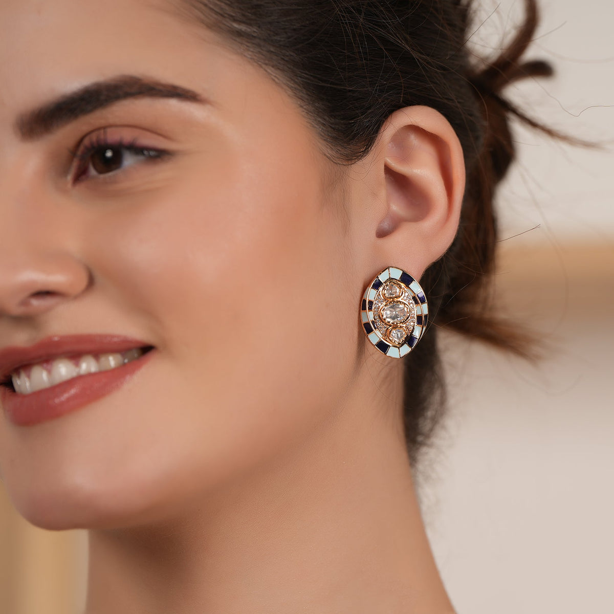 Stunning kundan enamel studs