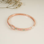 Elegant meenakari rose gold plated cz diamond women bracelet