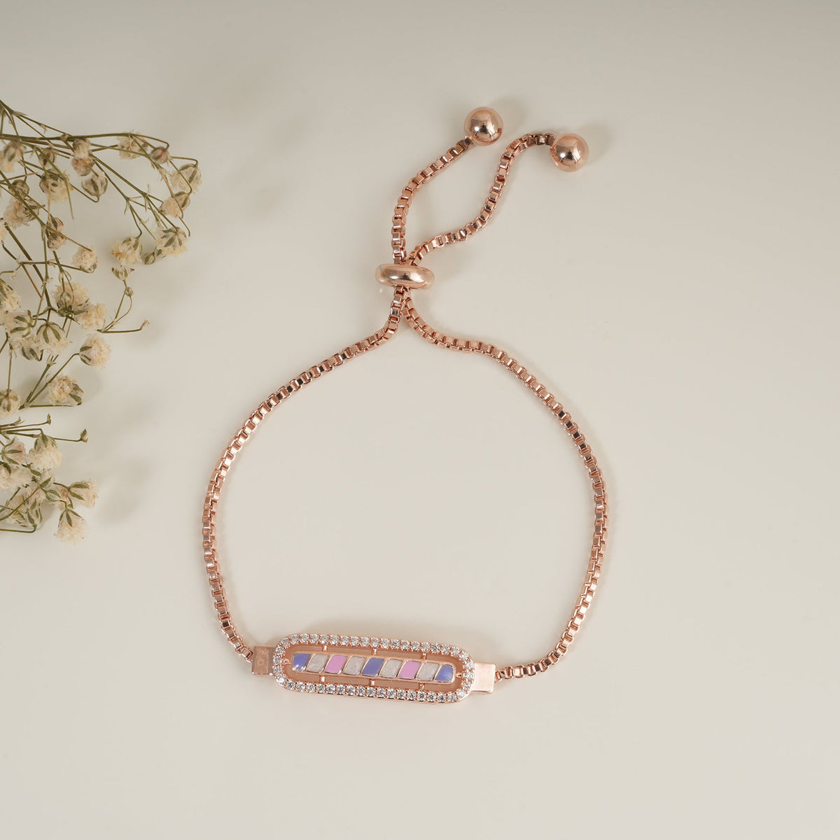 Sleek meenakari gold plated free size bracelet