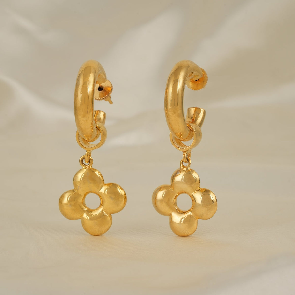 Long gold plated demi fine earring