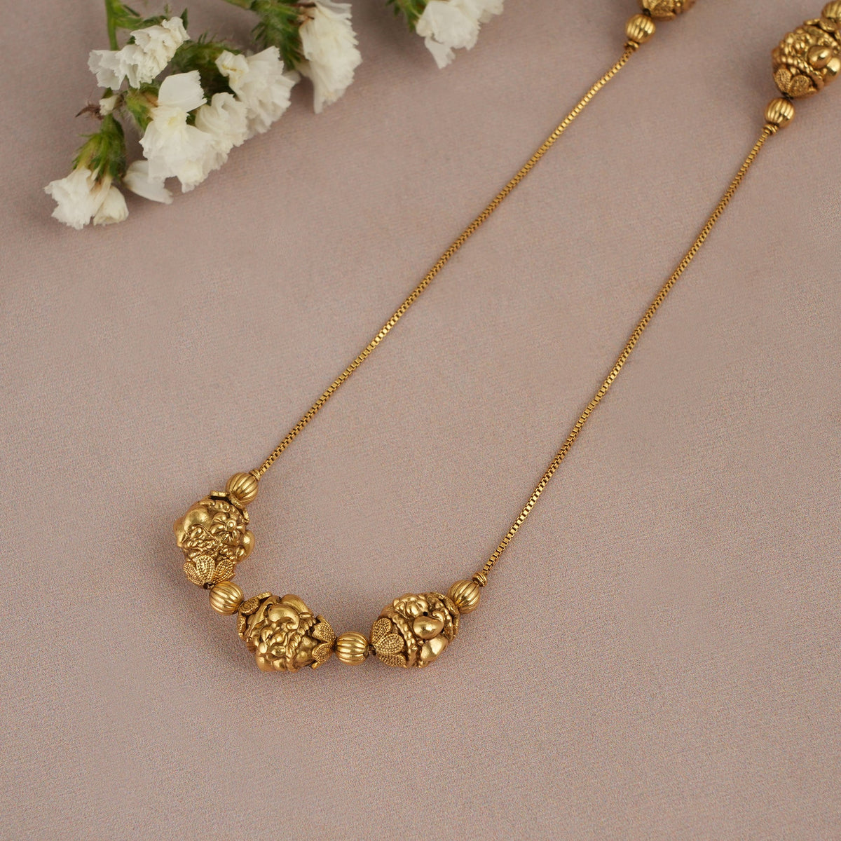 Cute delicate antique gold ball chain