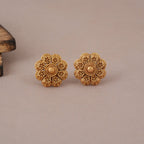 Cute floral antique gold stud