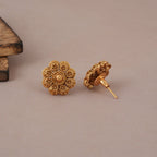 Cute floral antique gold stud