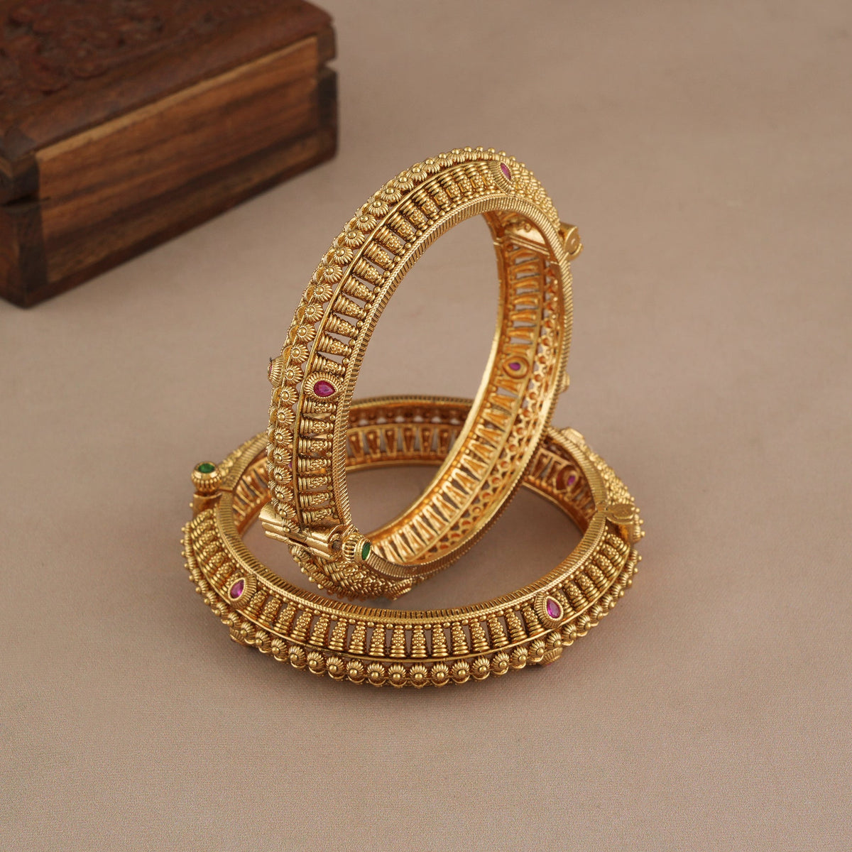 Stunning high gold plated bangle set