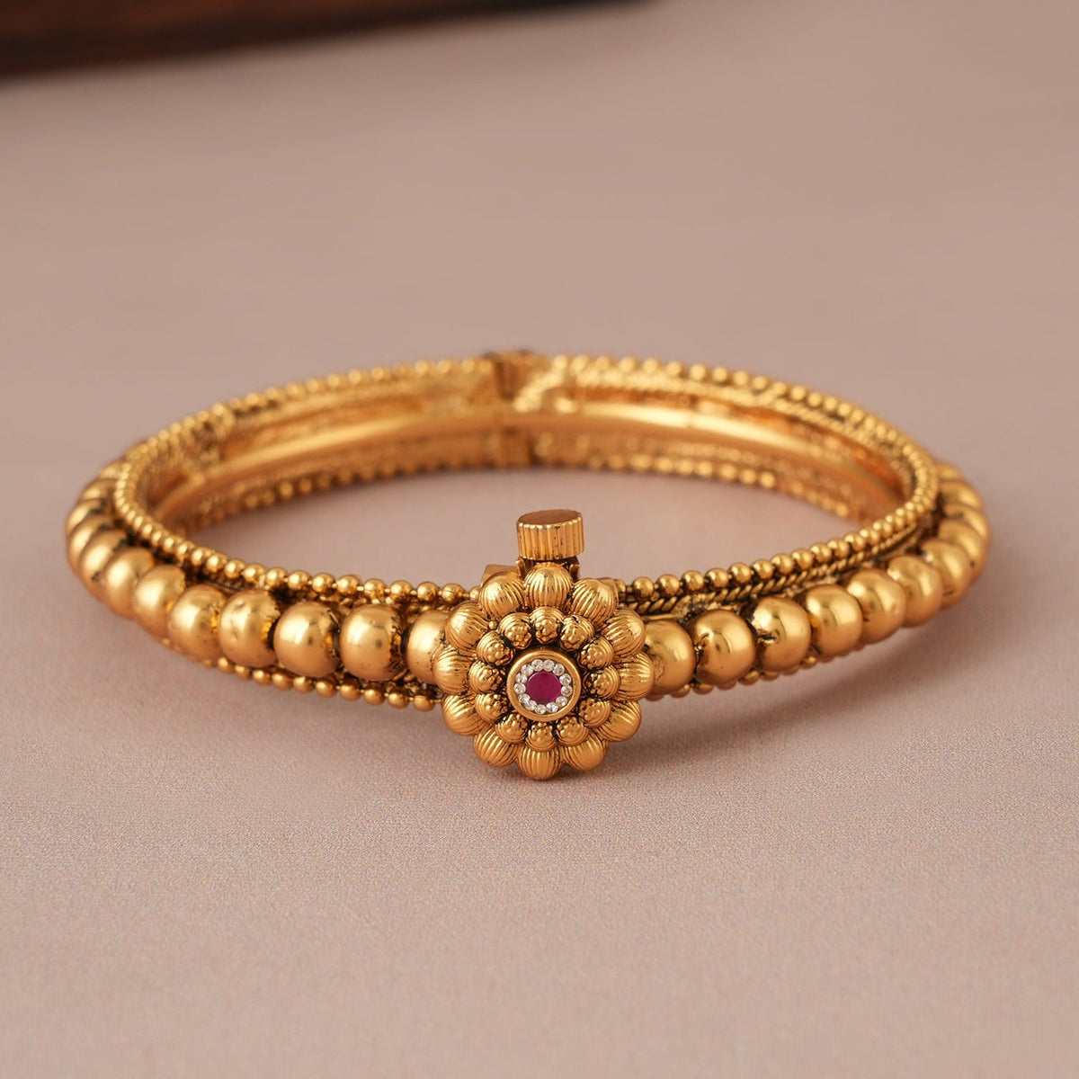 Beautiful traditional antique gold kada bangle