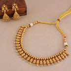 Beautiful paisley antique gold stone necklace set