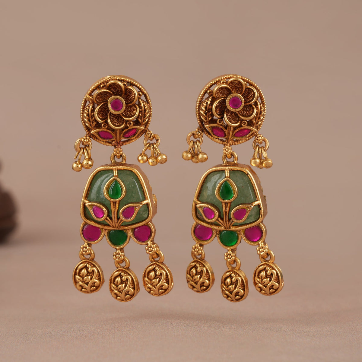 Beautiful elegant multicolor stone earrings
