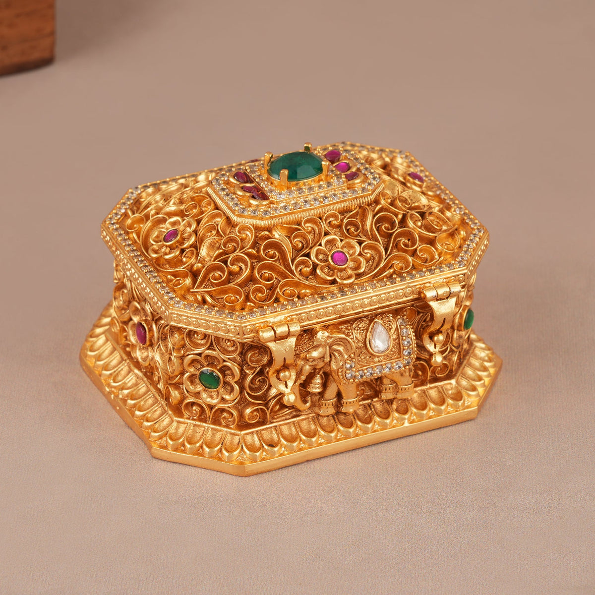 Beautiful stone carved sindoor box