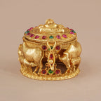 Beautiful antique gold stone maa lakshmi sindoor box I Temple jewelry
