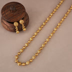 Beautiful plain gold mala necklace set