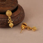 Beautiful plain gold mala necklace set
