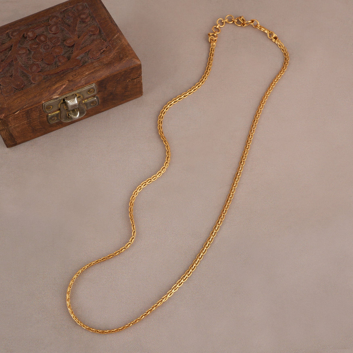 Gold spiral gold plated chain