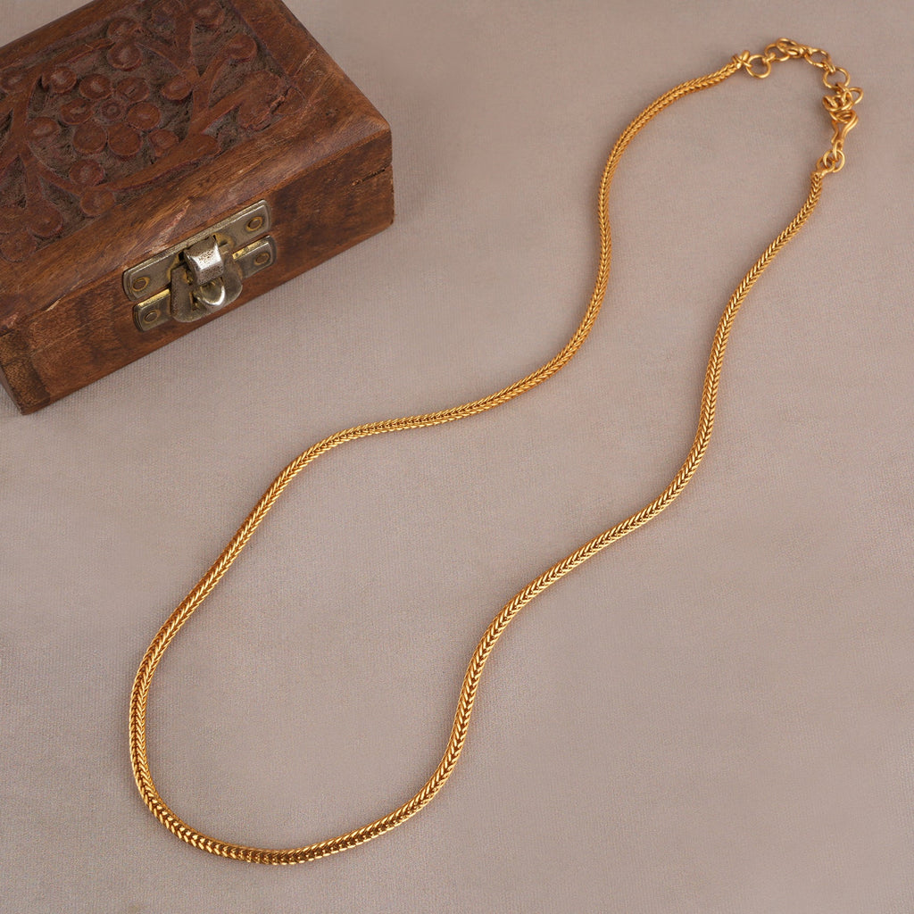 Plain gold plated solid chain