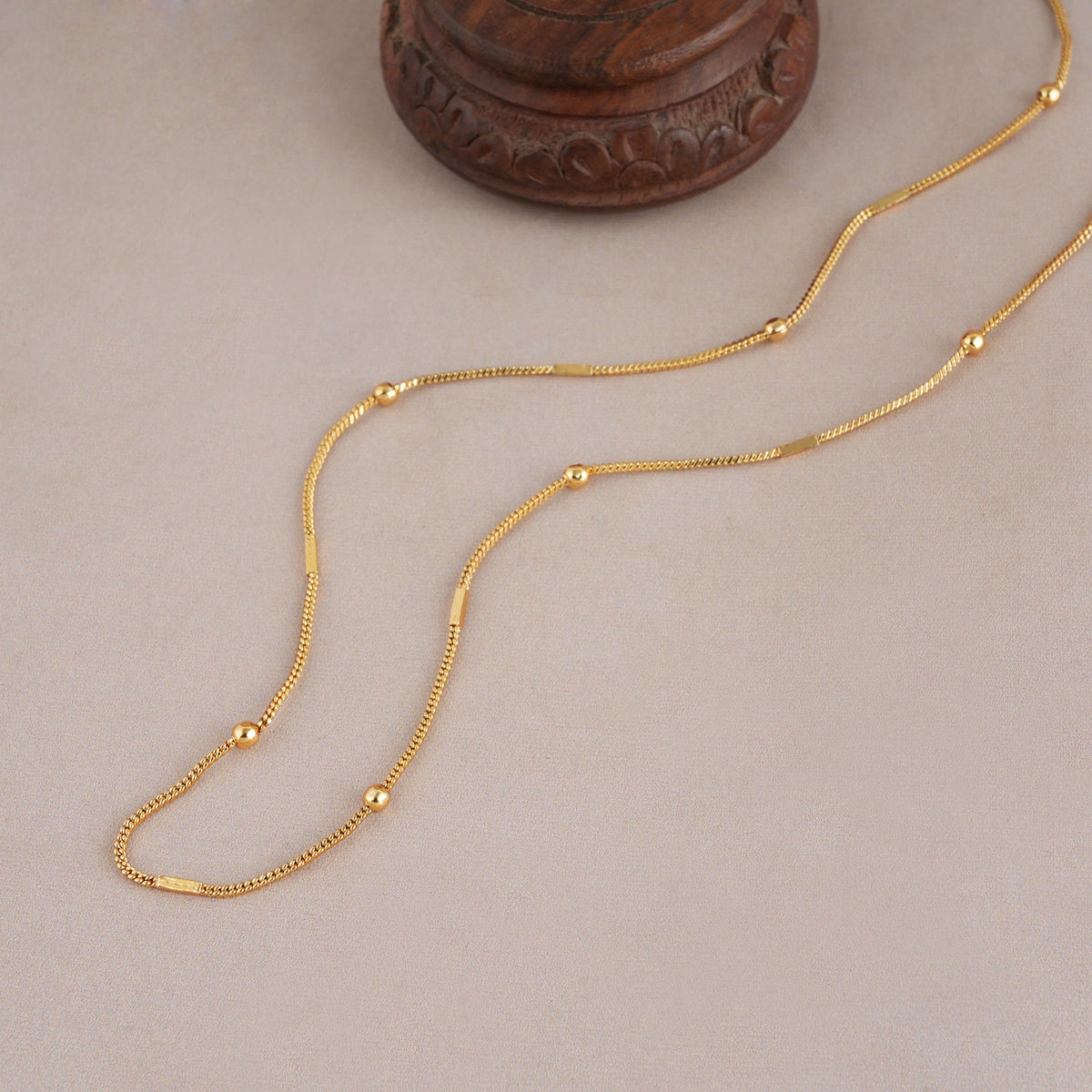 Elegant gold ball plain gold plated chain