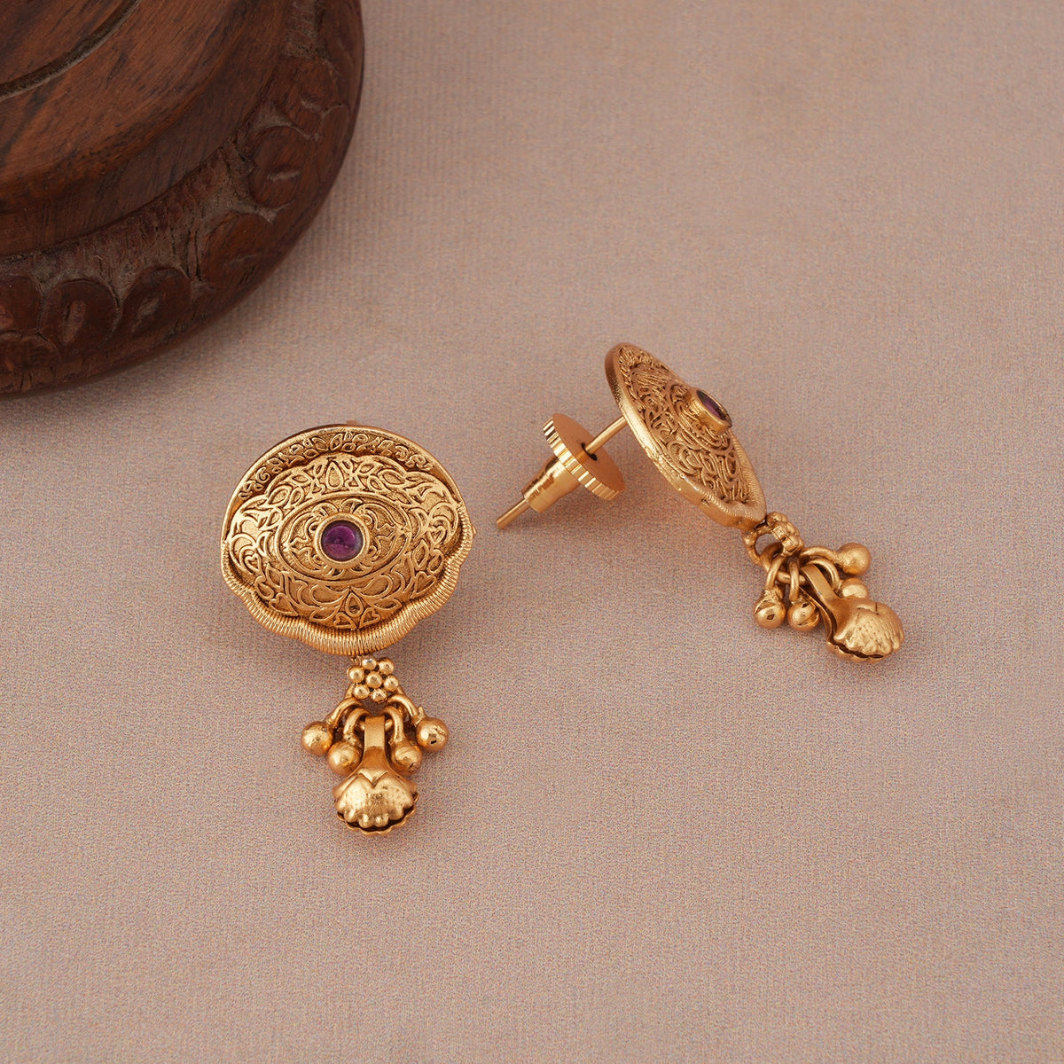 Beautiful antique gold royal bloom mangalsutra set