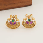 Stunning muticolor gold pendant set