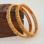 Stunning stone gold bangle set