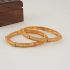 Beautiful stone gold bangle set