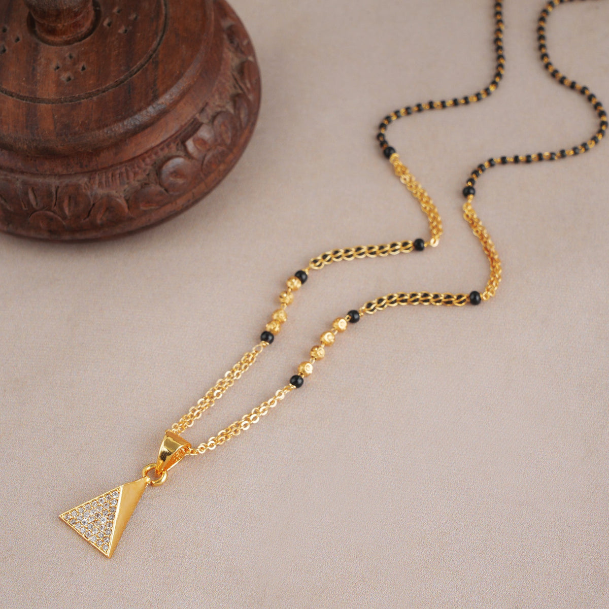 Cute diamond gold plated mangalsutra