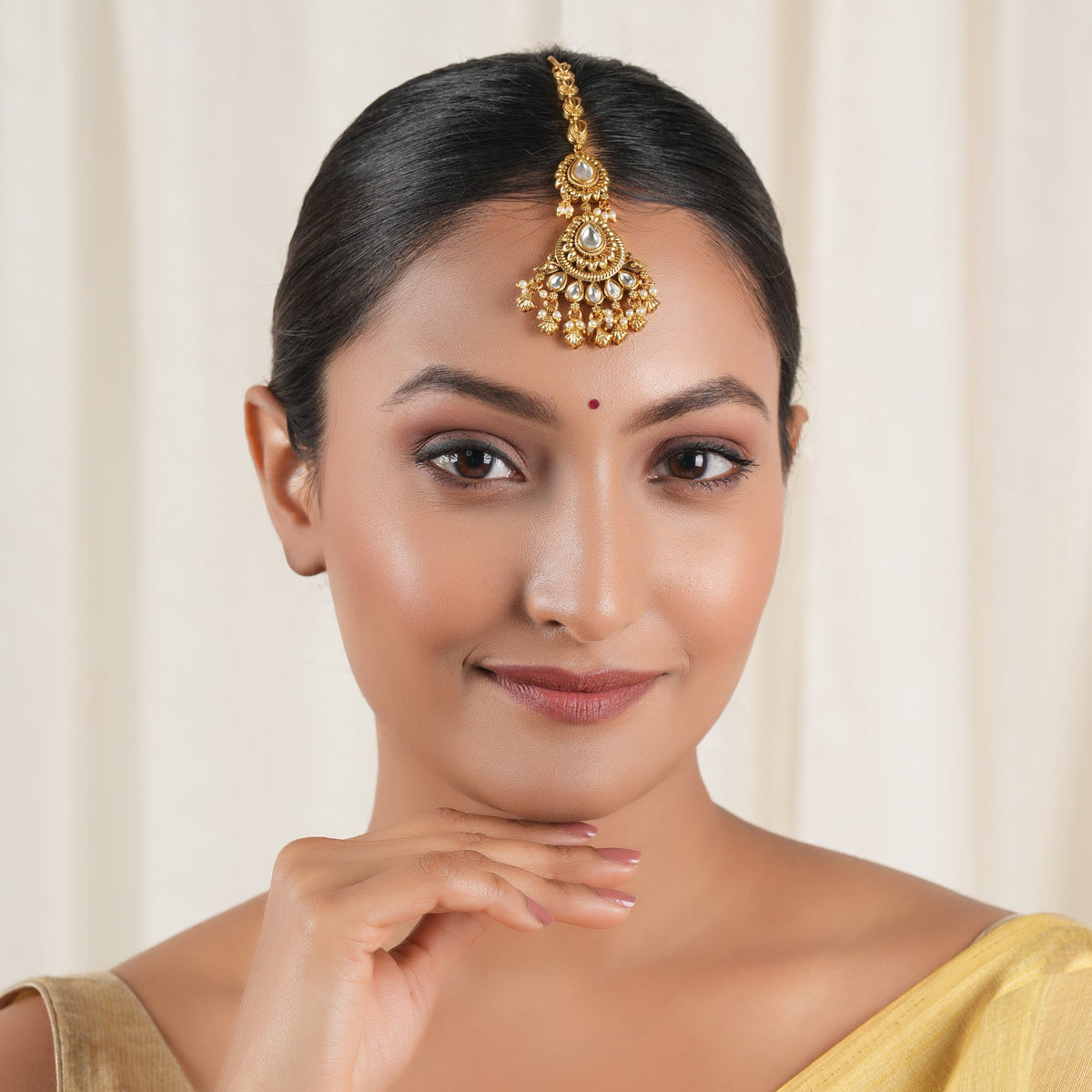 Beautiful kundan antique gold maagtika