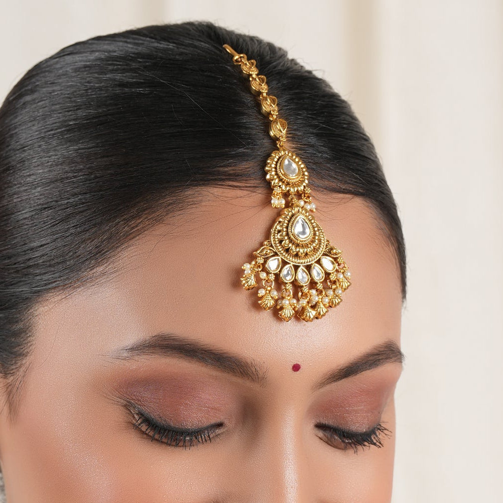Beautiful kundan antique gold maagtika
