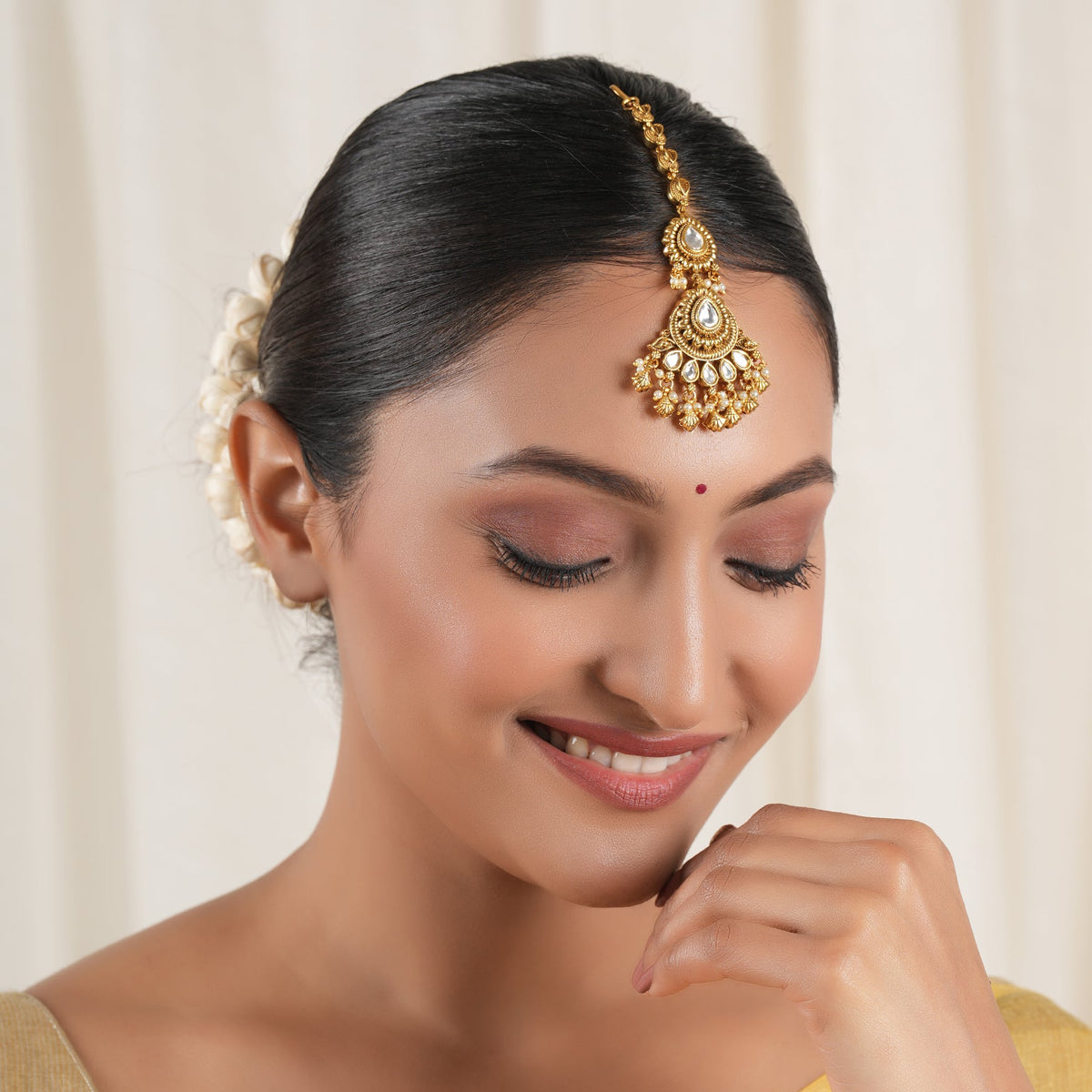 Beautiful kundan antique gold maagtika